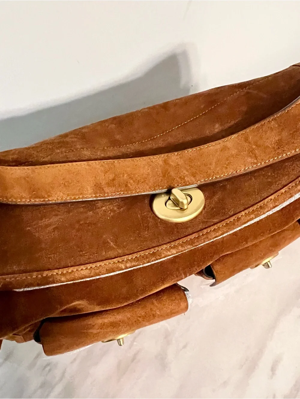 BNWT COACH BROWN SUEDE HAVERSCK